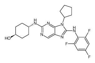 (1r,4r)-4-((9-cyclopentyl-8-((2,4,6-trifluorophenyl)amino)-9H-purin-2-yl)amino)cyclohexan-1-ol CAS:899802-15-4 manufacturer & supplier