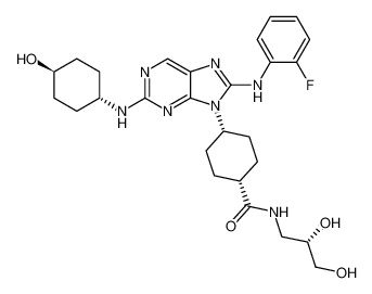 (1S,4R)-N-((S)-2,3-dihydroxypropyl)-4-(8-((2-fluorophenyl)amino)-2-(((1r,4R)-4-hydroxycyclohexyl)amino)-9H-purin-9-yl)cyclohexane-1-carboxamide CAS:899802-52-9 manufacturer & supplier