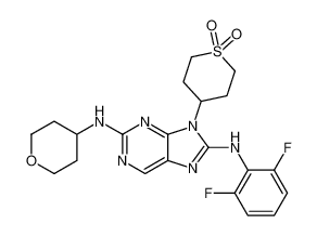 4-(8-((2,6-difluorophenyl)amino)-2-((tetrahydro-2H-pyran-4-yl)amino)-9H-purin-9-yl)tetrahydro-2H-thiopyran 1,1-dioxide CAS:899804-20-7 manufacturer & supplier