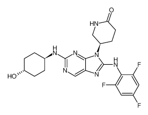 (R)-5-(2-(((1r,4R)-4-hydroxycyclohexyl)amino)-8-((2,4,6-trifluorophenyl)amino)-9H-purin-9-yl)piperidin-2-one CAS:899804-31-0 manufacturer & supplier