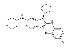 (S)-N8-(2,4-difluorophenyl)-N2-(tetrahydro-2H-pyran-4-yl)-9-(tetrahydrofuran-3-yl)-9H-purine-2,8-diamine CAS:899805-45-9 manufacturer & supplier