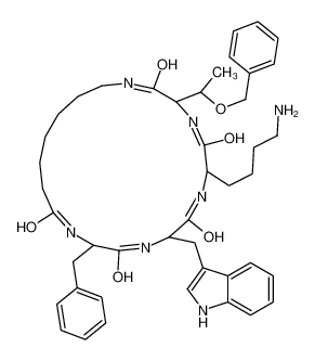 (3S,6S,9R,12S)-6-(4-aminobutyl)-12-benzyl-9-(1H-indol-3-ylmethyl)-3-[(1R)-1-phenylmethoxyethyl]-1,4,7,10,13-pentazacycloicosane-2,5,8,11,14-pentone CAS:89985-01-3 manufacturer & supplier