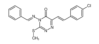 4-(benzylideneamino)-3-(methylthio)-6-(4-chlorostyryl)-1,2,4-triazin-5(4H)-one CAS:89988-38-5 manufacturer & supplier