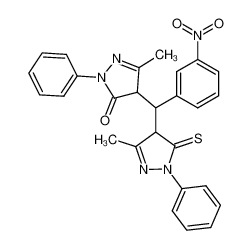 5-Methyl-4-[(3-methyl-1-phenyl-5-thioxo-4,5-dihydro-1H-pyrazol-4-yl)-(3-nitro-phenyl)-methyl]-2-phenyl-2,4-dihydro-pyrazol-3-one CAS:96128-61-9 manufacturer & supplier