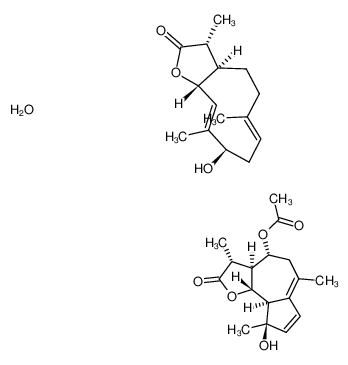 rac-(3R,3aR,6E,9R,10E,11aR)-9-hydroxy-3,6,10-trimethyl-3a,4,5,8,9,11a-hexahydrocyclodeca[b]furan-2(3H)-one compound with rac-(3R,3aS,4R,9R,9aR,9bR)-9-hydroxy-3,6,9-trimethyl-2-oxo-2,3,3a,4,5,9,9a,9b-octahydroazuleno[4,5-b]furan-4-yl acetate