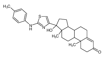 (8R,9S,10R,13S,14S,17R)-17-hydroxy-10,13-dimethyl-17-[2-(4-methylanilino)-1,3-thiazol-4-yl]-2,6,7,8,9,11,12,14,15,16-decahydro-1H-cyclopenta[a]phenanthren-3-one CAS:96269-23-7 manufacturer & supplier