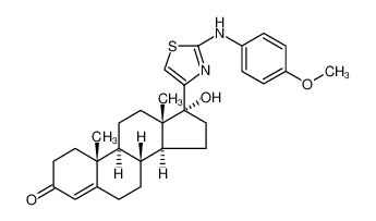 Androst-4-en-3-one, 17β-(2-p-anisidino-4-thiazolyl)-17-hydroxy- CAS:96269-26-0 manufacturer & supplier