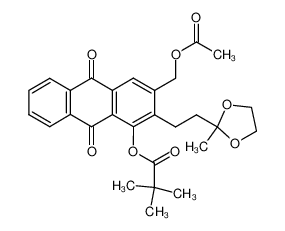 3-(acetoxymethyl)-1-(2,2-dimethylpropionyloxy)-2-(3,3-ethylenedioxybutyl)-9,10-anthraquinone CAS:96303-65-0 manufacturer & supplier