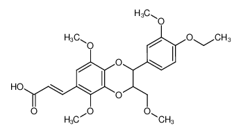 (E)-3-[2-(4-Ethoxy-3-methoxy-phenyl)-5,8-dimethoxy-3-methoxymethyl-2,3-dihydro-benzo[1,4]dioxin-6-yl]-acrylic acid CAS:96405-68-4 manufacturer & supplier