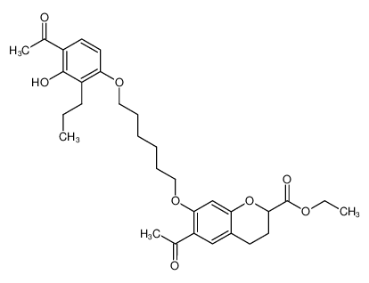 6-Acetyl-7-[6-(4-acetyl-3-hydroxy-2-propyl-phenoxy)-hexyloxy]-chroman-2-carboxylic acid ethyl ester CAS:96566-53-9 manufacturer & supplier