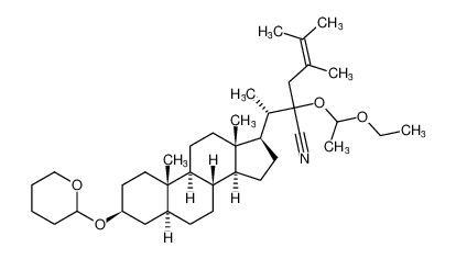 2-((1S)-1-((3S,5S,8R,9S,10S,13S,14S,17R)-10,13-dimethyl-3-((tetrahydro-2H-pyran-2-yl)oxy)hexadecahydro-1H-cyclopenta[a]phenanthren-17-yl)ethyl)-2-(1-ethoxyethoxy)-4,5-dimethylhex-4-enenitrile CAS:96574-77-5 manufacturer & supplier