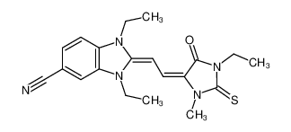 1,3-diethyl-2-[2-(1-ethyl-3-methyl-5-oxo-2-thioxo-imidazolidin-4-ylidene)-ethylidene]-2,3-dihydro-1H-benzoimidazole-5-carbonitrile CAS:96577-12-7 manufacturer & supplier