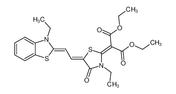 {3-ethyl-5-[(3-ethyl-3H-benzothiazol-2-yliden)-ethyliden]-4-oxo-thiazolidin-2-ylidene}-malonic acid diethyl ester CAS:96581-04-3 manufacturer & supplier