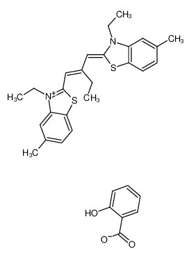 2-Hydroxy-benzoate3-ethyl-2-{(E)-2-[3-ethyl-5-methyl-3H-benzothiazol-(2Z)-ylidenemethyl]-but-1-enyl}-5-methyl-benzothiazol-3-ium; CAS:96643-38-8 manufacturer & supplier