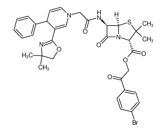 p-bromophenacyl-6-β-((4-phenyl-3-(4,4-dimethyloxazolin-2-yl)-1,4-dihydropyridylacetyl)amino)-3,3-dimethyl-7-oxo-4-thia-1-azabicyclo(3.2.0)heptane-2-carboxylate CAS:96661-36-8 manufacturer & supplier