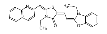 3-Aethyl-2-(chinolyl-(2)-methylen)-5-(2-(3-aethyl-3H-benzoxazolyliden-(2))-aethyliden)-thiazolidinon-(4) CAS:96670-55-2 manufacturer & supplier