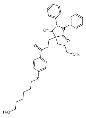 4-butyl-4-[3-(4-heptylsulfanyl-phenyl)-3-oxo-propyl]-1,2-diphenyl-pyrazolidine-3,5-dione CAS:96676-08-3 manufacturer & supplier