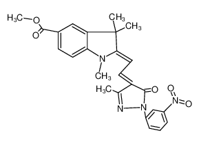 1,3,3-trimethyl-2-{2-[3-methyl-1-(3-nitro-phenyl)-5-oxo-1,5-dihydro-pyrazol-4-ylidene]-ethylidene}-2,3-dihydro-indole-5-carboxylic acid methyl ester CAS:96707-64-1 manufacturer & supplier