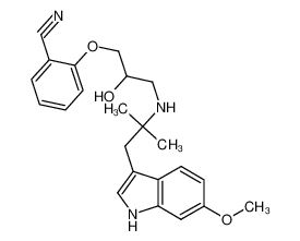 2-(2-hydroxy-3-((1-(6-methoxy-1H-indol-3-yl)-2-methylpropan-2-yl)amino)propoxy)benzonitrile CAS:96865-62-2 manufacturer & supplier