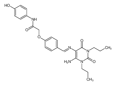 2-(4-{[(E)-6-Amino-2,4-dioxo-1,3-dipropyl-1,2,3,4-tetrahydro-pyrimidin-5-ylimino]-methyl}-phenoxy)-N-(4-hydroxy-phenyl)-acetamide CAS:96865-96-2 manufacturer & supplier