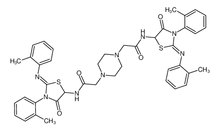 N,N'-bis-(4-oxo-3-o-tolyl-2-o-tolylimino-thiazolidin-5-yl)-2,2'-piperazine-1,4-diyl-bis-acetamide CAS:96873-41-5 manufacturer & supplier