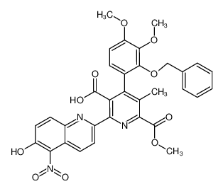 4-(2-Benzyloxy-3,4-dimethoxy-phenyl)-6-(6-hydroxy-5-nitro-quinolin-2-yl)-3-methyl-pyridine-2,5-dicarboxylic acid 2-methyl ester CAS:96898-27-0 manufacturer & supplier