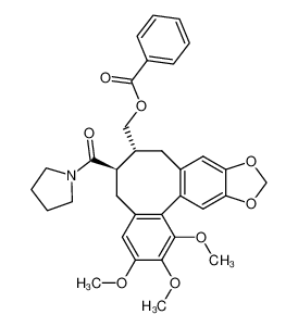 (1S*,2S*,7aR*,7bR*)-1-pyrrolidinocarbonyl-2-benzoyloxymethyl-5,6-methylenedioxy-8,9,10-trimethoxy-1,2,3,12-tetrahydrobenzo(4.5:6.7)cyclooctene CAS:96960-68-8 manufacturer & supplier