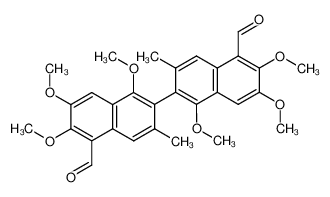 1,1',6,6',7,7'-hexamethoxy-3,3'-dimethyl-(2,2'-binaphthalene)-5,5'-dicarboxaldehyde CAS:96964-27-1 manufacturer & supplier