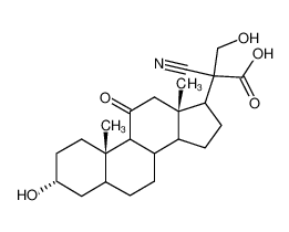 2-Cyano-3-hydroxy-2-((3R,10S,13S)-3-hydroxy-10,13-dimethyl-11-oxo-hexadecahydro-cyclopenta[a]phenanthren-17-yl)-propionic acid CAS:96967-26-9 manufacturer & supplier