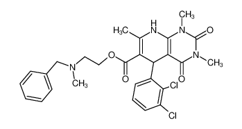 5-(2,3-Dichloro-phenyl)-1,3,7-trimethyl-2,4-dioxo-1,2,3,4,5,8-hexahydro-pyrido[2,3-d]pyrimidine-6-carboxylic acid 2-(benzyl-methyl-amino)-ethyl ester CAS:96996-71-3 manufacturer & supplier