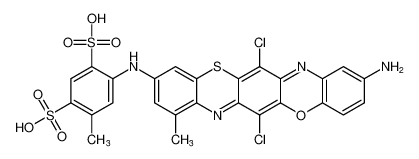 4-((2-amino-6,13-dichloro-8-methylbenzo[5,6][1,4]oxazino[2,3-b]phenothiazin-10-yl)amino)-6-methylbenzene-1,3-disulfonic acid CAS:97140-51-7 manufacturer & supplier