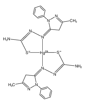 bis(2,4-dihydro-5-methyl-2-phenyl-3H-pyrazol-3-one thiosemicarbazonato)mercury(II) CAS:97201-58-6 manufacturer & supplier