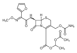 5-Thia-1-azabicyclo[4.2.0]oct-2-ene-2-carboxylic acid, 3-[[(aminocarbonyl)oxy]methyl]-7-[[(2E)-2-(2-furanyl)-2-(methoxyimino)acetyl]amino]-8-oxo-, 1-(acetyloxy)ethyl ester, (6R,7R)- CAS:97232-96-7 manufacturer & supplier