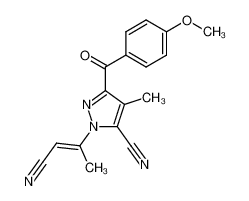 2-(2-cyano-1-methyl-vinyl)-5-(4-methoxy-benzoyl)-4-methyl-2H-pyrazole-3-carbonitrile CAS:973-98-8 manufacturer & supplier