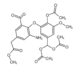 3-Nitro-5-amino-4-(3-methoxy-2-acetoxy-5-diacetoxymethyl-phenoxy)-phenylessigsaeure-methylester CAS:97356-74-6 manufacturer & supplier