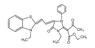 2-{1-ethyl-4-[2-(3-ethyl-3H-benzothiazol-2-ylidene)-ethylidene]-5-oxo-3-phenyl-imidazolidin-2-ylidene}-3-oxo-butyric acid ethyl ester CAS:97357-44-3 manufacturer & supplier