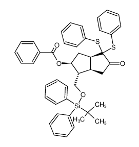 Benzoic acid (1R,2S,3aR,6aS)-1-(tert-butyl-diphenyl-silanyloxymethyl)-5-oxo-4,4-bis-phenylsulfanyl-octahydro-pentalen-2-yl ester CAS:97419-64-2 manufacturer & supplier