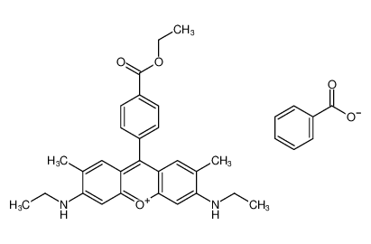 9-(4-(ethoxycarbonyl)phenyl)-3,6-bis(ethylamino)-2,7-dimethylxanthylium benzoate CAS:97509-20-1 manufacturer & supplier