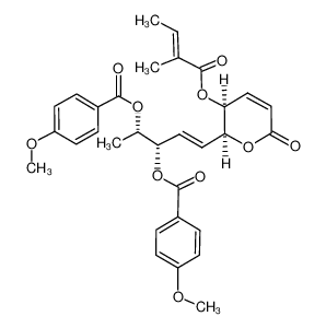 (2S,3S,E)-5-((2S,3S)-3-(((E)-2-methylbut-2-enoyl)oxy)-6-oxo-3,6-dihydro-2H-pyran-2-yl)pent-4-ene-2,3-diyl bis(4-methoxybenzoate) CAS:97533-96-5 manufacturer & supplier