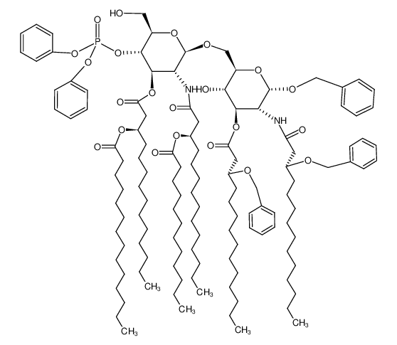 benzyl 3-O-((R)-3-benzyloxytetradecanoyl)-2-((R)-3-benzyloxytetradecanoylamino)-2-deoxy-6-O-(2-deoxy-2-((R)-3-dodecanoyloxytetradecanoylamino)-3-O-((R)-3-tetradecanoyloxytetradecanoyl)-β-D-glucopyranosyl)-α-D-glucopyrano CAS:97562-31-7 man