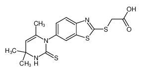 [6-(4,4,6-trimethyl-2-thioxo-3,4-dihydro-2H-pyrimidin-1-yl)-benzothiazol-2-ylsulfanyl]-acetic acid CAS:976-18-1 manufacturer & supplier