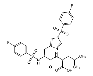 L-Leucine, N-[N,1-bis[(4-fluorophenyl)sulfonyl]-L-histidyl]- CAS:97801-24-6 manufacturer & supplier