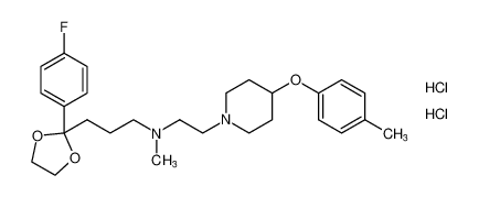 3-(2-(4-fluorophenyl)-1,3-dioxolan-2-yl)-N-methyl-N-(2-(4-(p-tolyloxy)piperidin-1-yl)ethyl)propan-1-amine dihydrochloride CAS:97840-03-4 manufacturer & supplier