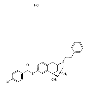 4-Chloro-thiobenzoic acid S-((2R,6R,11R)-6,11-dimethyl-3-phenethyl-1,2,3,4,5,6-hexahydro-2,6-methano-benzo[d]azocin-8-yl) ester; hydrochloride CAS:97889-75-3 manufacturer & supplier