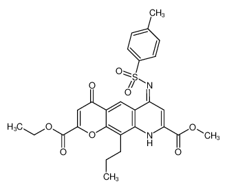 4-Oxo-9-propyl-5-[(Z)-toluene-4-sulfonylimino]-5,8-dihydro-4H-1-oxa-8-aza-anthracene-2,7-dicarboxylic acid 2-ethyl ester 7-methyl ester CAS:97909-69-8 manufacturer & supplier