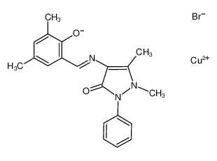 copper(II) 2-(((1,5-dimethyl-3-oxo-2-phenyl-2,3-dihydro-1H-pyrazol-4-yl)imino)methyl)-4,6-dimethylphenolate bromide CAS:97959-09-6 manufacturer & supplier