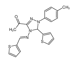 1-(5-Thiophen-2-yl-4-{[1-thiophen-2-yl-meth-(E)-ylidene]-amino}-1-p-tolyl-4,5-dihydro-1H-[1,2,4]triazol-3-yl)-ethanone CAS:97984-07-1 manufacturer & supplier