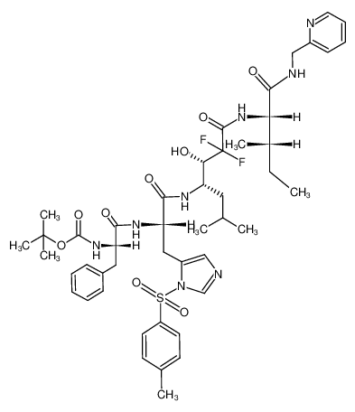 tert-butyl ((4S,8S,9S,12S,15S)-4-((S)-sec-butyl)-7,7-difluoro-8-hydroxy-9-isobutyl-3,6,11,14-tetraoxo-16-phenyl-1-(pyridin-2-yl)-12-((1-tosyl-1H-imidazol-5-yl)methyl)-2,5,10,13-tetraazahexadecan-15-yl)carbamate CAS:97995-51-2 manufacturer &