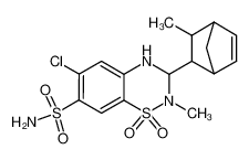 6-chloro-2-methyl-3-(3-methyl-norborn-5-en-2-yl)-1,1-dioxo-1,2,3,4-tetrahydro-1λ6-benzo[1,2,4]thiadiazine-7-sulfonic acid amide CAS:98000-78-3 manufacturer & supplier