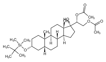 5β-pregnane-3α,17α,20β,21-tetrol 3-tert-butyldimethylsilyl ether 20 21-diacetate CAS:98086-99-8 manufacturer & supplier